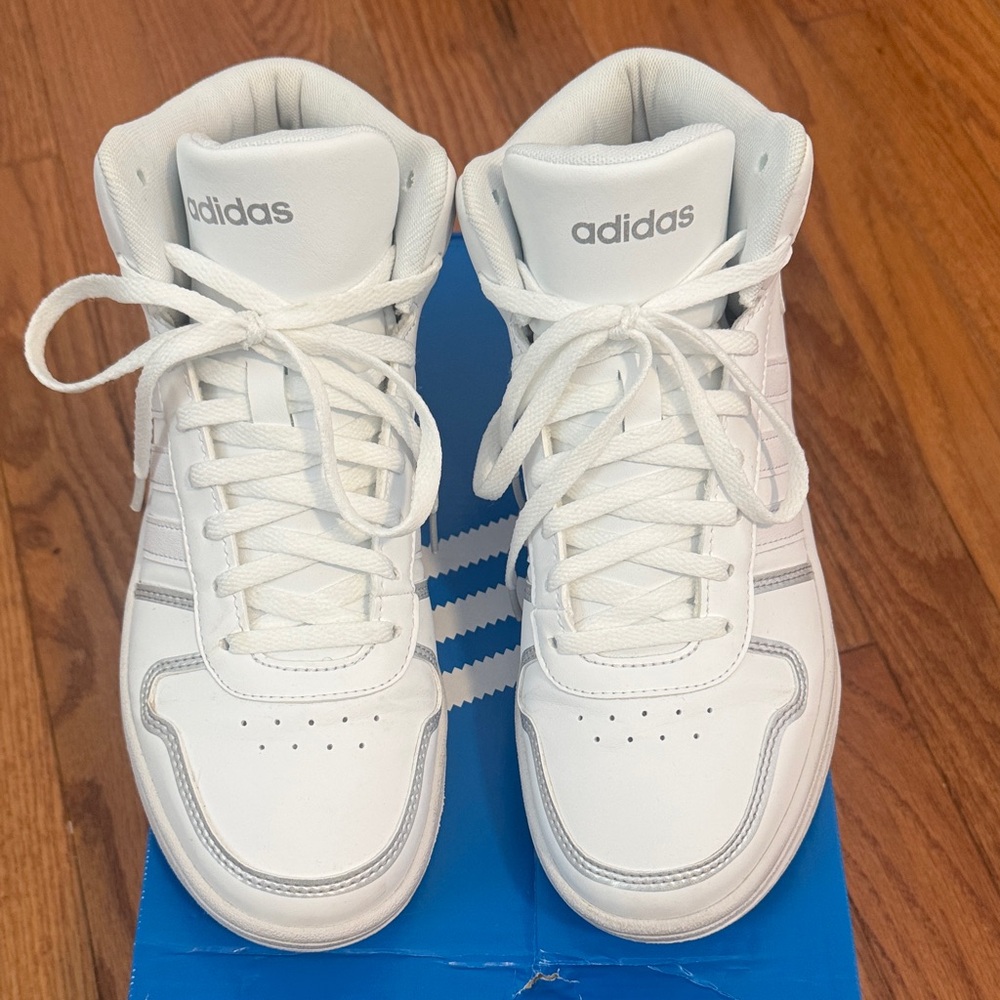Adidas Kids White High-Top Sneakers